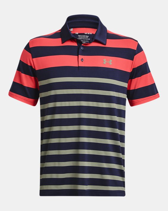 Men's UA Playoff 3.0 Stripe Polo in Blue image number 4